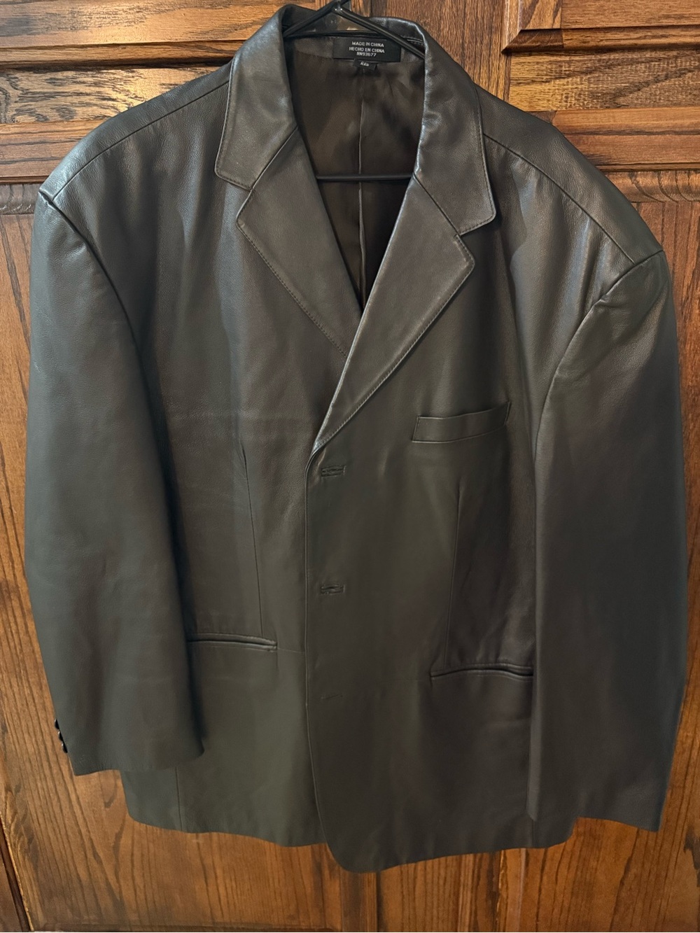 Stafford Men’s Classic Dark Brown Leather Blazer Jacket